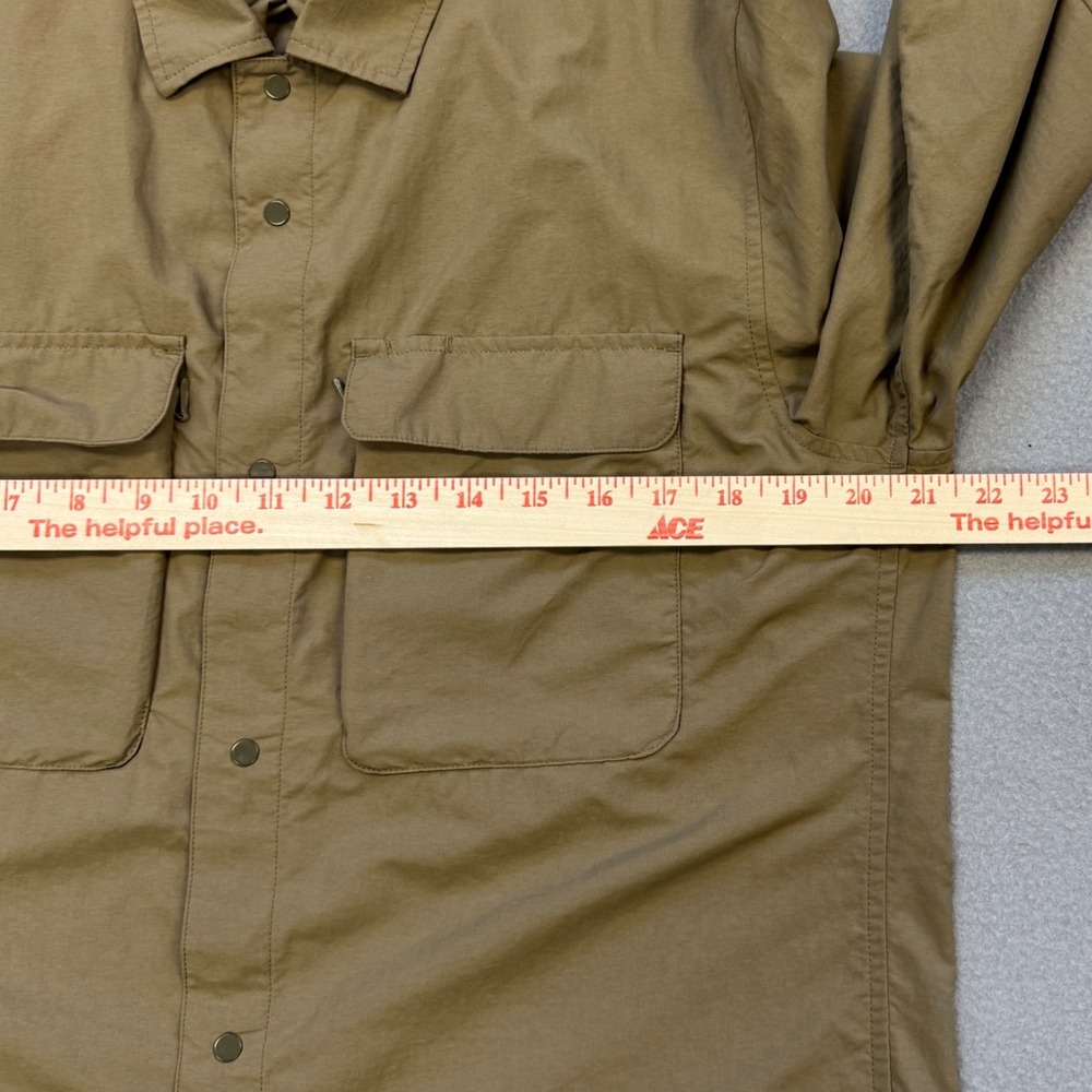 Proof Huckberry Field‎ Shirt Mens M Tan Nylon Snap Buttons Front Utility Hiking - Picture 8 of 10